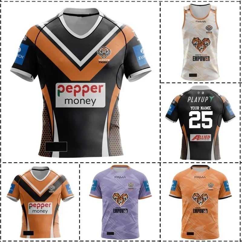 Wests Tigers 2025 Ȩ//Ʈ̴/̱۷    -  :S-5XL( ̸ ȣ μ)